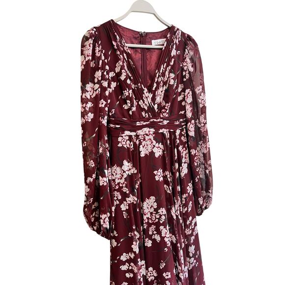 Leena for Mac Duggal Floral Chiffon Red Gown From Rent The Runway Size: XS 0 - Picture 6 of 13